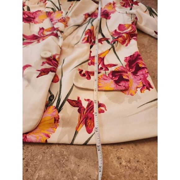 New York Clothing Company floral blazer shoulder pads button front size medium - Picture 8 of 8